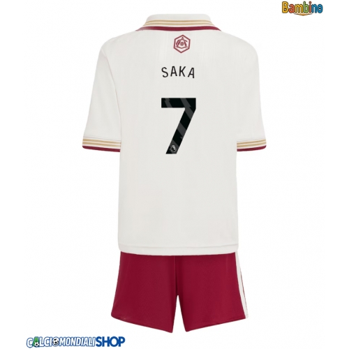 Maglie da calcio Arsenal Bukayo Saka #7 Terza Maglia Bambino 2025-26 Manica Corta + Pantaloni corti)